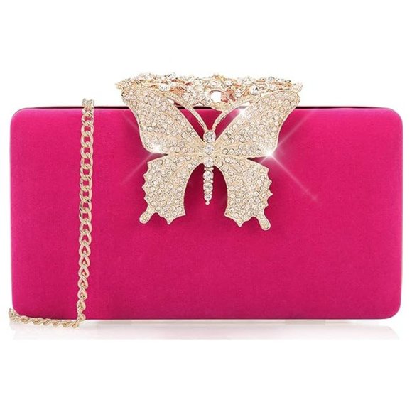 NEW Sparkling Bling Swarovski Crystal Rhinestone Clutch Butterfly Purse … - Picture 2 of 14